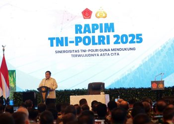 Presiden Prabowo Memimpin Rapim TNI-Polri 2025 di The Tribrata, Kebayoran Baru, Jakarta Selatan