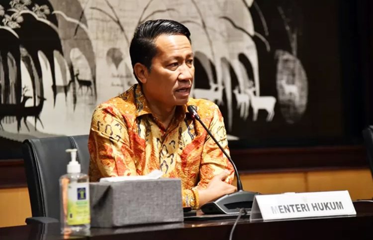 Menteri Hukum, Supratman Andi Agtas di gedung Kemenkumham Jakarta