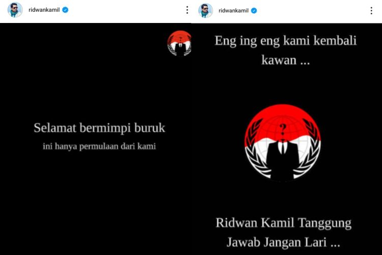 Akun IG Ridwan Kamil kena Hack