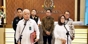 Kejaksaan Agung dan Dewan Pers konferensi pers di Gedung Kejaksaan Agung Jakarta, Selasa (22/04/2025).