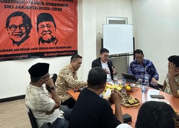 Suasana diskusi dengan tema Mengawal 100 Hari Kerja Mas Pram & Bang Doel: Mewujudkan Jakarta Sebagai Kota Global yang partisipatif dan Kolaboratif