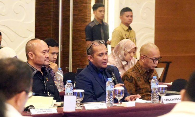 Wakil Menteri Hukum, Edward O.S. Hiariej dalam acara Rapat Koordinasi dan Penyusunan Daftar Inventarisasi Masalah RUU KUHAP 2026