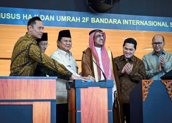 Presiden Prabowo Subianto meresmikan Terminal Khusus Haji dan Umrah 2F di Bandar Udara Internasional Soekarno-Hatta, Kota Tangerang, Provinsi Banten, pada Minggu (04/05/2025)