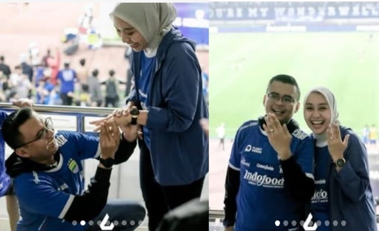 Inilah moment Wakil Bupati Garut Luthfianisa Putri Karlina dilamar Maula Akbar, putra sulung Gubernur Jawa Barat, Dedi Mulyadi di GBLA pada Jumat (9/5)