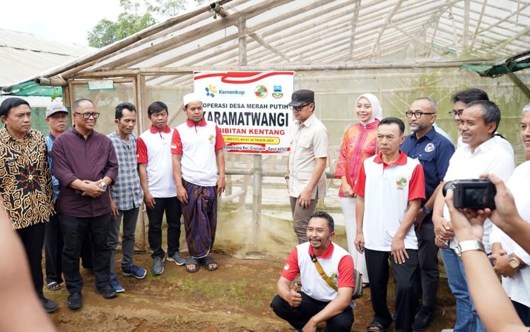 Wamendagri Bima Arya Sugianto meninjau pembentukan Koperasi Desa Merah Putih di Desa Karamatwangi, Kecamatan Cisurupan, Kabupaten Garut
