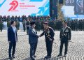 Presiden Prabowo Luncurkan Satuan Pemenuhan Gizi Polri Rangkaian Acara peringatan Hari Bhayangkara ke-79 di Monumen Nasional (Monas), Jakarta, pada Selasa (1/7/2025)