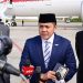 Sekretaris Kabinet Teddy Indra Wijaya memberikan keterangannya di Rio de Janeiro, pada Senin, 7 Juli 2025