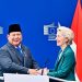 Pernyataan Pers Bersama Presiden Republik Indonesia, Prabowo Subianto dan Presiden Komisi Eropa, Ursula von der Leyen, di kantor pusat Uni Eropa, Berlaymont Building, Brussel, Belgia, pada Minggu, 13 Juli 2025.