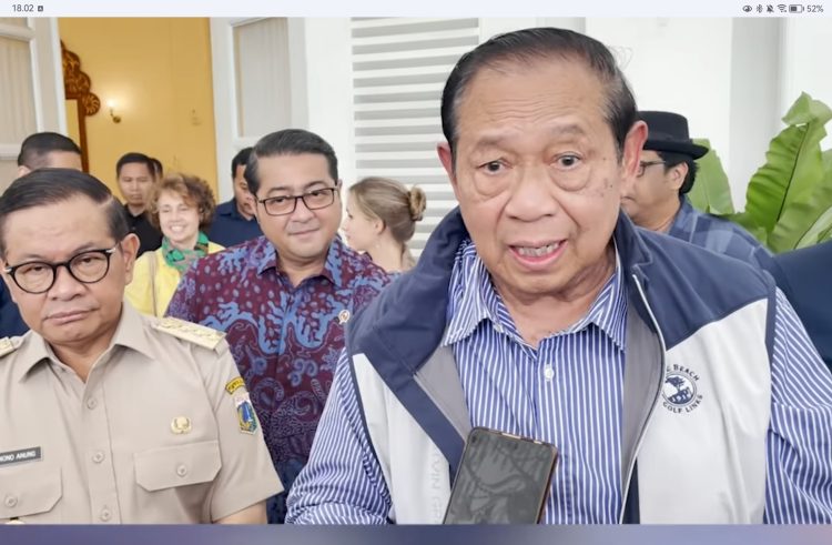 Presiden RI ke-6 Susilo Bambang Yudhoyono (SBY) bertemu dengan Gubernur DKI Jakarta Pramono Anung/tangkapan layar Media Indonesia