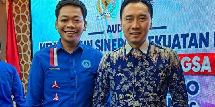 Ketua Panitia Munas 1 BMI, R. Aditiya Utama bersama Ketua Fraksi Partai Demokrat Edhie Baskoro Yudhoyono (Ibas)/Istimewa