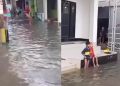 Kampung Makasar di Jakarta Timur masih terendam banjir hingga Senin (7/7) pagi/Istimewa