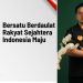 Kiri: Logo HUT RI 88. Kanan: Bram Patria Yoshogi bersama istri Marvella.