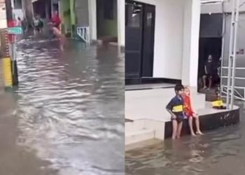 Kampung Makasar di Jakarta Timur masih terendam banjir hingga Senin (7/7) pagi/Istimewa