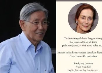Kwik Kian Gie tutup usia. Kanan: Dirkje Johanna de Widt, istrinya, yang meninggal tahun 2020.