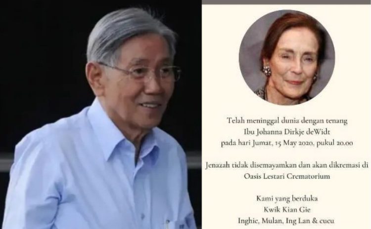 Kwik Kian Gie tutup usia. Kanan: Dirkje Johanna de Widt, istrinya, yang meninggal tahun 2020.