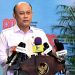 Kepala BGN Dadan Hindayana memberikan keterangan pers usai rapat tertutui di Istana Merdeka, Jakarta, pada Selasa, 12 Agustus 2025.