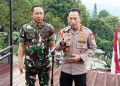 Panglima TNI Agus Subiyanto dan Kapolri Listyo Sigit Prabowo konferensi pers bersama di Resto Kopi koneng Desa Bojong koneng, Kecamatan Babakan Madang, Kabupaten Bogor, Jawa Barat, Sabtu (30/8/2025)