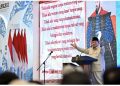 Presiden Prabowo memberikan sambutannya saat membuka Asosiasi Pemerintah Kabupaten Seluruh Indonesia (APKASI) Otonomi Expo Tahun 2025 yang berlangsung di Nusantara Hall, Indonesia Convention Exhibition (ICE) BSD, Tangerang, Provinsi Banten, pada Kamis, 28 Agustus 2025. Foto: BPMI Setpres/Cahyo