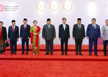 Presiden Prabowo usai Pidato Kenegaraan perdana pada Sidang Tahunan MPR RI, DPR RI dan DPD RI di di Kompleks Parlemen, Jakarta, Jumat (15/8/2025).