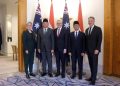 Menlu dan Menhan RI-Australia bertemu dengan PM Anthony Albanese di Canberra, Australia, Kamis (28/8/2025)