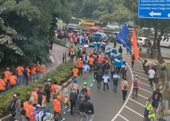 Demo buruh di Jakarta/Instagram @saidiqbalorange