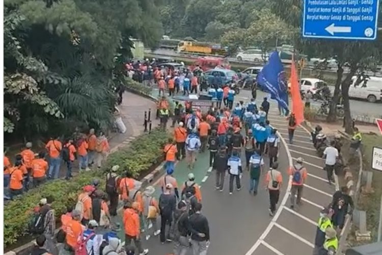Demo buruh di Jakarta/Instagram @saidiqbalorange
