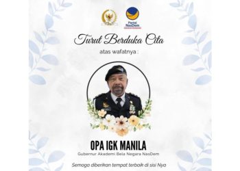 Mayor Jenderal TNI (Purn.) Dr. (HC) I Gusti Kompyang Manila, S.I.P atau akrab disapa IGK Manila, meninggal dunia pada Senin (18/8/2025) di RS Bunda, Jakarta Pusat/Partai NasDem