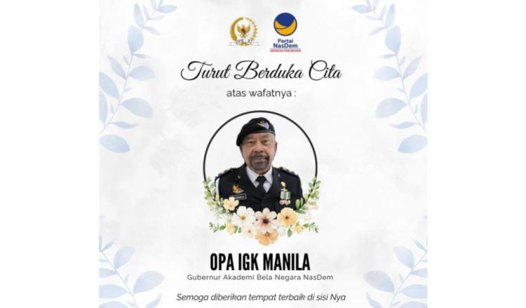 Mayor Jenderal TNI (Purn.) Dr. (HC) I Gusti Kompyang Manila, S.I.P atau akrab disapa IGK Manila, meninggal dunia pada Senin (18/8/2025) di RS Bunda, Jakarta Pusat/Partai NasDem