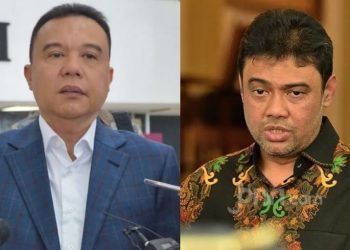 Wakil Ketua DPR RI Sufmi Dasco Ahmad dan Ketua KSPI Said Iqbal memberikan penjelasan soal demo buruh tanggal 28 Agustus yang mengusung tema besar Hostum/Kolase Kabariku/TS