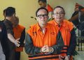 Eks Wamenaker Immanuel Ebenezer Gerungan alias Noel sesaat setelah ditetapkan tersangka bersama 10 orang lainnya dalam dugaan kasus pemerasan terkait pengurusan sertifikat K3 di Kemnaker