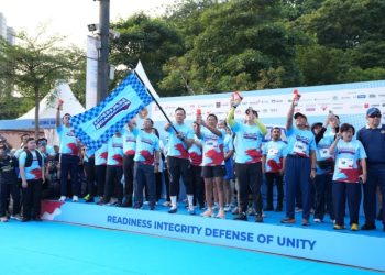 Ribuan peserta ramaikan Bela Negara Fun Run 2025 di GBK. Wamenhan Donny Ermawan ikut turun langsung bersama jajaran Kemhan/kemhan