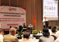 Kepala Bakesbangpol Kabupaten Garut, Nurrodhin dala kegiatan kegiatan Penguatan Kelembagaan Pengawas Pemilu di Ballroom Hotel Mercure Garut)