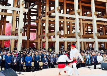 Presiden Republik Indonesia Prabowo Subianto mengunjungi Paviliun Indonesia di Expo 2025 Osaka, Jepang, pada Sabtu (20/9/2025).