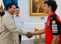 Presiden Prabowo menerima pebalap MotoGP dari Ducati Lenovo Marc Marquez di Istana Kepresidenan, Jakarta, Selasa (30/9) petang