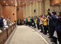 Sufmi Dasco bersama pimpinan DPR RI diantaranya, Cucun Ahmad Syamsurijal, dan Saan Mustopa, menerima audiensi perwakilan 16 organisasi kemahasiswaan, di Gedung DPR RI, Senayan, Jakarta, Rabu (3/9/2025).