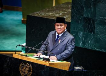 Presiden Prabowo Subianto berpidato dalam acara Konferensi Tingkat Tinggi (KTT) mengenai Palestina dan solusi dua negara di Markas PBB, New York, Amerika Serikat, Senin (22/9/2025)/Setneg