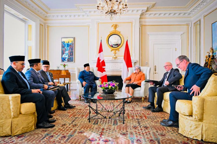 Presiden Republik Indonesia, Prabowo Subianto, melakukan pertemuan bilateral dengan Gubernur Jenderal Kanada, Mary Simon, di Rideau Hall, Ottawa, pada Rabu, 24 September 2025. (Foto: BPMI Setpres)