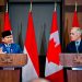Presiden Republik Indonesia, Prabowo Subianto di Ottawa mendapatkan sambutan hangat dari Perdana Menteri (PM) Kanada, Mark Carney, di West Block, Parliament Hill pada Rabu, 24 September 2025. (Foto: BPMI Setpres)