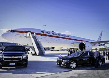 Presiden Prabowo tiba di Bandar Udara Internasional John F. Kennedy, New York, Amerika Serikat/Setkab