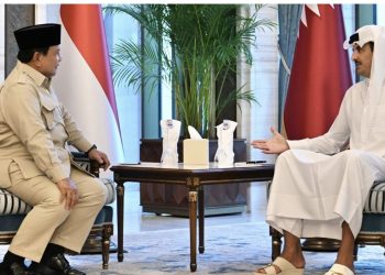 Presiden Republik Indonesia, Prabowo Subianto melakukan pertemuan resmi dengan Emir Qatar, Yang Mulia Syekh Tamim bin Hamad Al-Thani pada Jumat, 12 September 2025. Foto: BPMI Setpres/Cahyo