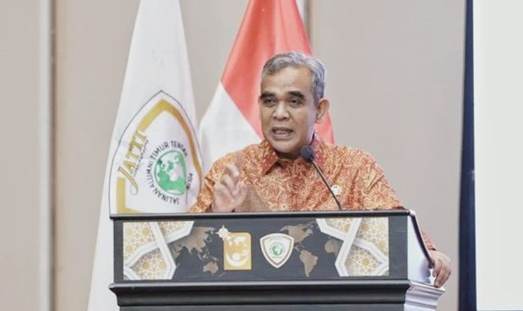 Ketua MPR RI, H. Ahmad Muzani Memberikan Sambutan dalam Munas Jalinan Alumni Timur Tengah (JATTI), Sabtu (27/9/2024)