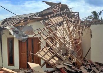 Rumah yang terdampak gempa Cianjur