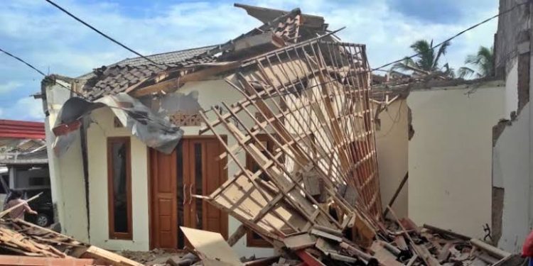 Rumah yang terdampak gempa Cianjur