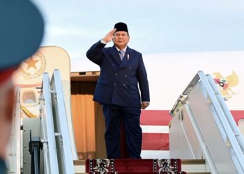 Presiden Republik Indonesia, Prabowo Subianto, tiba di Bandar Udara Internasional John F. Kennedy, New York, Amerika Serikat, pada Sabtu, 20 September 2025