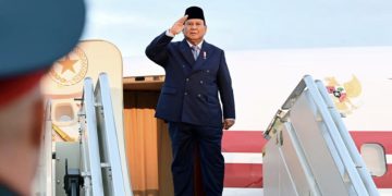 Presiden Republik Indonesia, Prabowo Subianto, tiba di Bandar Udara Internasional John F. Kennedy, New York, Amerika Serikat, pada Sabtu, 20 September 2025