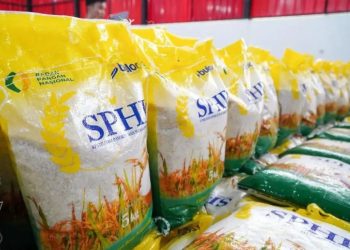 Kemasan beras Stabilisasi Pasokan dan Harga Pangan (SPHP) ukuran 5 kilogram (Foto: Humas Bulog)