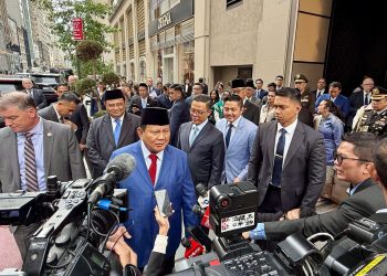 Presiden RI Prabowo Subianto memberikan keterangan kepada wartawan di New York, Amerika Serikat, Rabu (24/9/2025) (Foto: Biro Pers Sekretariat Presiden/Laily Rachev)