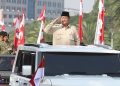 Presiden Prabowo Subianto inspeksi pasukan dalam upacara HUT ke-80 “TNI Prima, TNI Rakyat, Indonesia Maju” di kawasan Silang Monas, Jakarta, Minggu (5/10/2025).