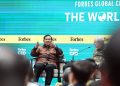 Presiden Prabowo dialog bersama Chairman and Editor-in-Chief Forbes Media, Steve Forbes, pada ajang Forbes Global CEO Conference 2025 yang berlangsung di Hotel The St. Regis, Jakarta
