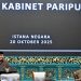 Presiden Prabowo Subianto bersama Wakil Presiden Gibran Rakabuming memimpin Sidang Kabinet Paripurna dalam rangka memperingati satu tahun pemerintahan Kabinet Merah Putih di Istana Negara, Jakarta, pada Senin (20/10/2025)